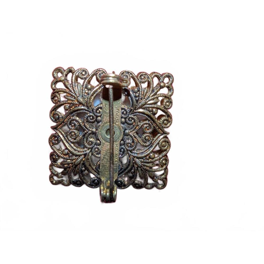 Vintage Portrait Filigree Brooch Pin - Picture 6 of 8